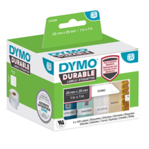 Rotolo 850 etichette LW Durable 1933083 - 25 x 25 mm - PP - bianco - Dymo - conf. 2 rotoli